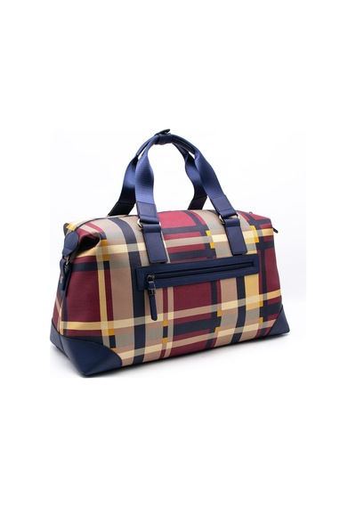 Silver Polo Sp873 Kadın Seyahat Çantası Ekose Bordo-lacivert Bordo - Lacivert