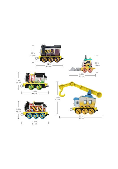 Thomas 5'li Dökme Metal Mini Tren Seti - Dayanıklı Metal Sürat Treni Ve Vagon Figürleri Oyuncak Seti
