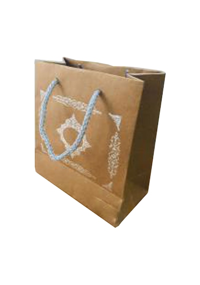T Toptancı Karton Hediye Çantası Gümüş Saray Desenli 20x20x10 Cm 10 Adet Kraft
