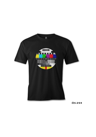Tv No Signal Siyah Erkek Tshirt