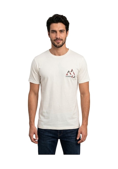Cazador 44330 Ekru Erkek Bisiklet Yaka Tshirt