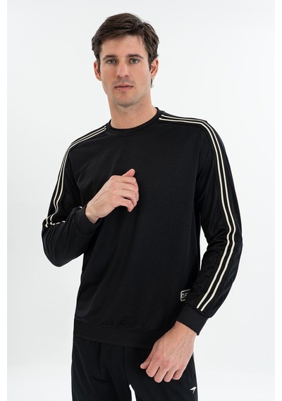 Maraton Comfort Erkek Bisiklet Yaka Siyah- Sweatshirt Siyah-