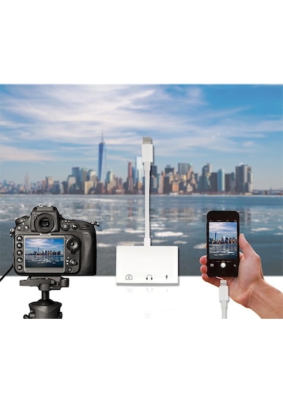 Ally 3in1 Lightning to 3.5 MM USB Kamera Okuyucu OTG