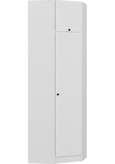 Minar Kale 1 Kapaklı Köşe Dolap Beyaz Mebran Panjur + Yüklük 190cm