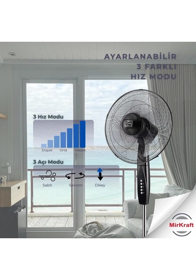 Mirkraft Fs-40br Stand Fan Vantilatör 16'' Manuel