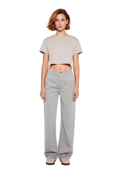 Ersefa Kadın Cool & Comfort Wide Leg Tencel Jean Pantolon Fonksiyonel Da gri