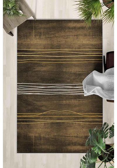 Kaymaz Taban Yıkanabilir Halı Mutfak, Salon, Yatak Odası İçin Modern Dijital Baskı Halı Slnhalı82 - 336 Çok Renkli