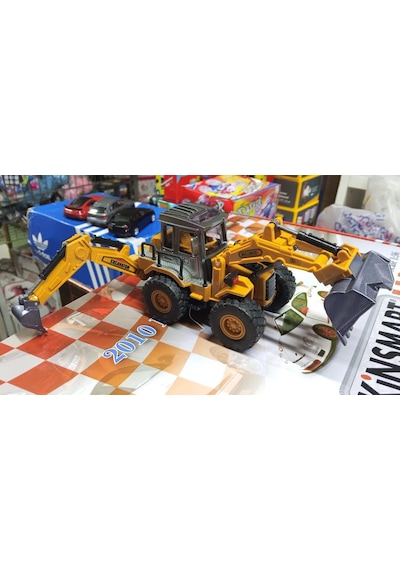 Oyuncak Model Metal Kepçe Dozer Excavatör Buldozer 30 Cm Ön Ve Arka Hareketli Kırılmaz Kepçe