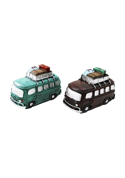 Otobüs Vintage Dekoratif Biblo - Kumbara Renkli 22x14x 9cm Reçine 5468