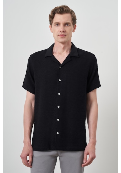 Morven Erkek Siyah Trend Keten Regular Fit Apaş Yaka Kısa Kol Gömlek 25ys004012001 Siyah Siyah Morven Erkek Siyah Trend Keten Regular Fit Apaş Yaka Kısa Kol Gömlek 25ys004012001 Siyah Siyah