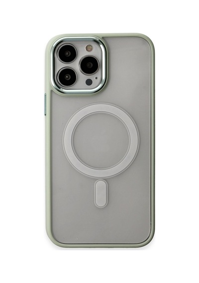 Apple iPhone Uyumlu  15 Pro Max Uyumlu Kılıf Room Magneticsafe Silikon - Su Yeşili