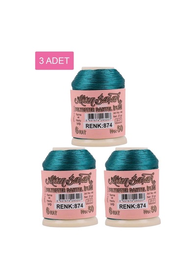 3 Adet Altınbaşak Oya Ve Dantel İpi 20 Gr - Royaleks - No: 874 Çok Renkli