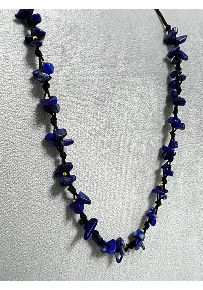 Sertifikalı Lapis Lazuli Doğal Taş Tasarım Kolye Çok REnkli