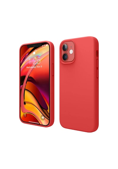 Apple Uyumlu iPhone 12  Silikon Kılıf - Pastel Renk Tonu Esnek Tam Koruma Kapak - Kırmızı