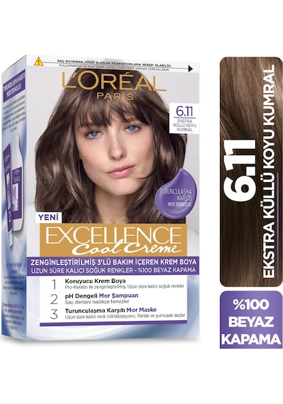 Loreal Excellence Cool Creme Saç Boyası 6.11 Ekstra Küllü Koyu Ku (527039338)