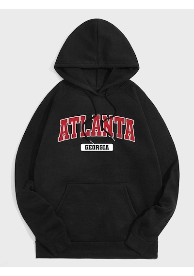 Altamira Unisex Atalanta Baskılı Oversize Kapşonlu Sweatshirt 001