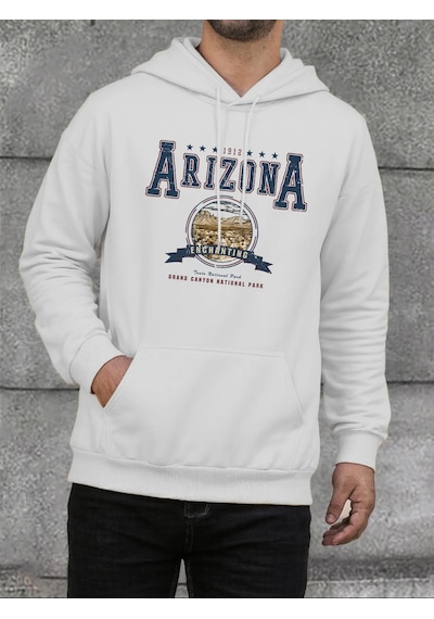 Startmore Tarzsokak Arizona Büyüleyici Baskı Erkek Kapüşonlu Üstleri Büyük Beden Polar Kapüşonlu Üst Moda Sokak G Beyaz