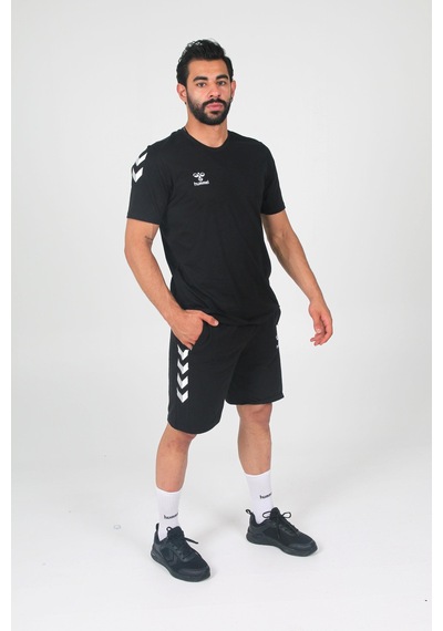 Hummel Armin Pamuklu Bisiklet Yaka Antrenman Tişört Siyah