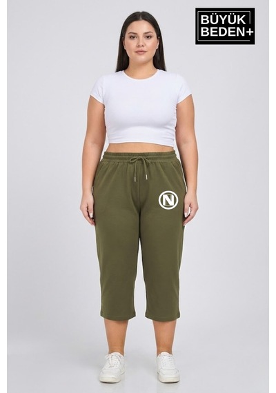 Süperlife Büyük Beden N Baskılı Kadın Şort Kapri Rahat Kalıp Cepli Bağcıklı 3xl-6xl Spr26bsrk591-19 Haki Süperlife Büyük Beden N Baskılı Kadın Şort Kapri Rahat Kalıp Cepli Bağcıklı 3xl-6xl Spr26bsrk591-19 Haki