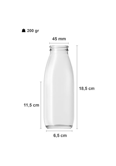 500 Ml Şeffaf Sürahi Süt, Ayran, Su, Limonata, Meşrubat Şişesi 500 Cc Yırtmalı Kapaklı Cam Şişe 6 Adet 6, Be