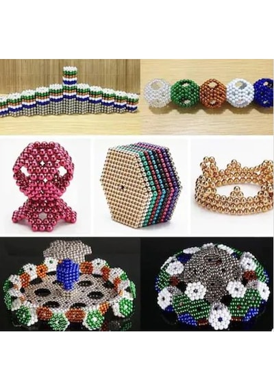 Manyetik Bloklar Oyuncaklar Neocube Manyetik Bloklar Toplar Neodyum Mıknatıs Küp Bilye 216 Adet 5 Ren