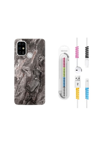 Casper Via F20 Kılıf Kablo Koruyuculu Gri Mermer 1376