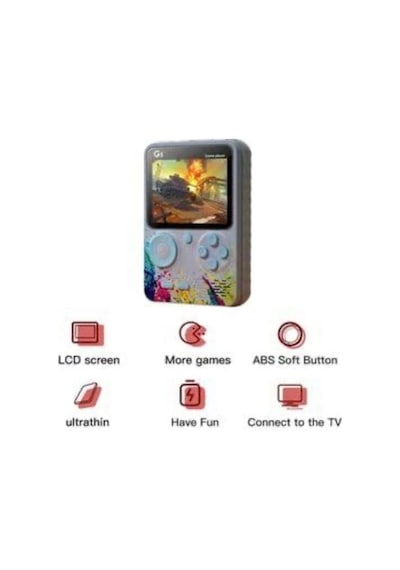 Taşınabilir Mini El Oyun Konsolu 500 Oyunlu Bluetooth Bağlantılı Gri Renk Gamepad