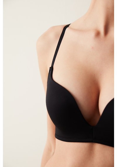Penti #Hiççamaşırı Siyah Decollette Push Up Balensiz Sütyen