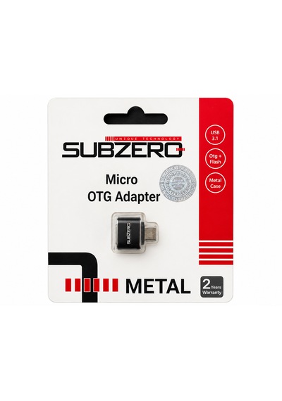 Subzero Micro Usb Otg Adaptör Usb 3.1 Metal Dönüştürücü Siyah