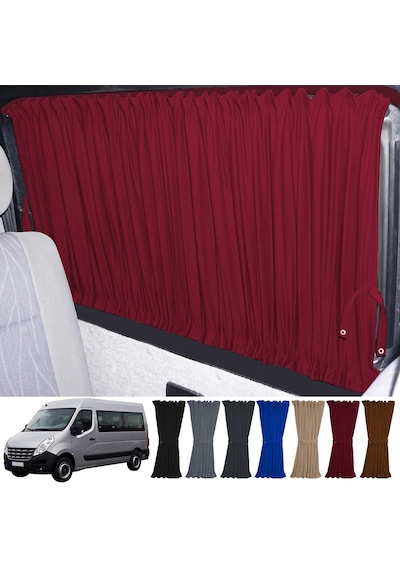 Pandami Renault Master 3. Nesil Uzun Şase 2010+ Uyumlu Bordo Raylı Oto Perde Takımı