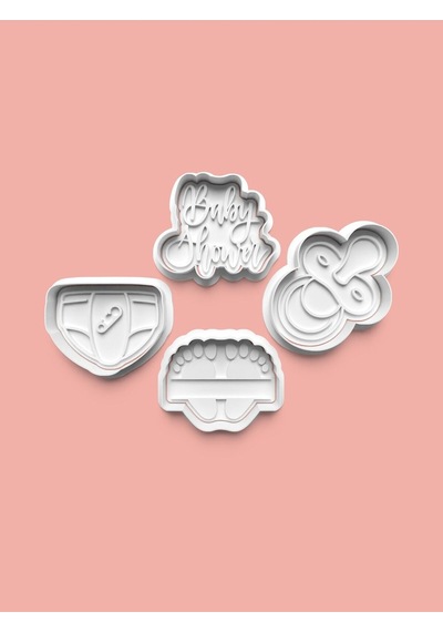 Baby Shower Kurabiye Kalıbı Ve Şeker Hamuru Kalıbı 4'lü Set 0460-set