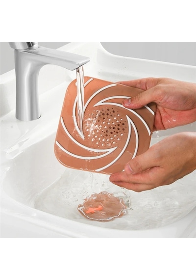 Gri Süzgeçli Silikon Lavabo Gider Kapağı Koku Önleyici Banyo Mutfak 15 cm