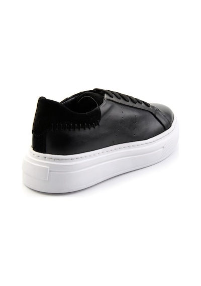 Bambi Siyah Hakiki Deri Erkek Sneaker E01087114303 Siyah