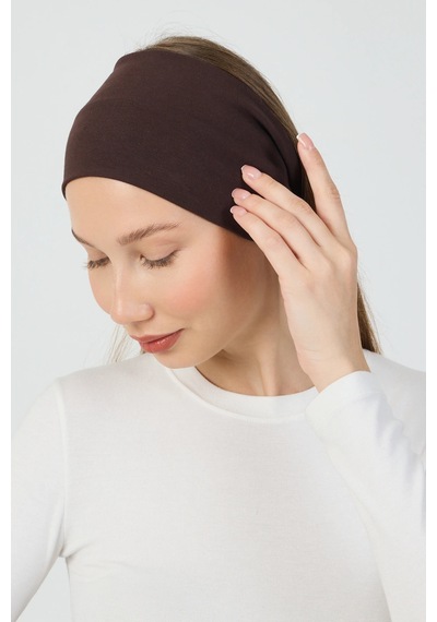 Kadın Çok Fonksiyonlu Koruyucu Pamuklu Esnek Terletmez Bandana Boyunluk Maske - Koyu Kahverengi