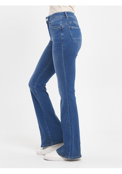 LTB Novı Yüksek Bel İspanyol Paça Mid Indigo Jean Pantolon Ekru