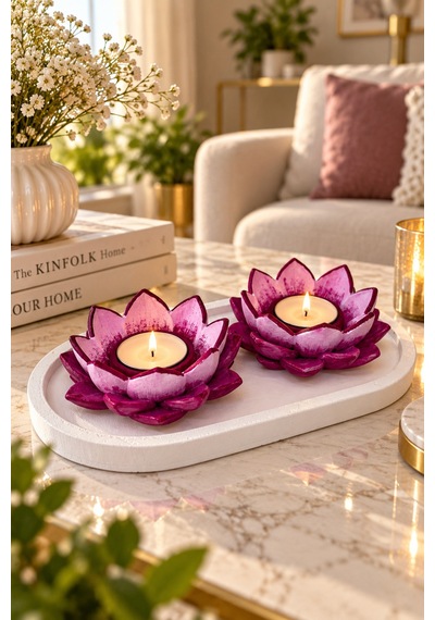 Lotus Harmonisi 2limumluk Tabaklı Set Pembe