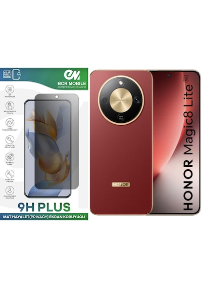 Honor Magic 8 Lite İle Uyumlu Mat Hayalet Privacy 9h Kırılmaz Nano Ekran Koruyucu