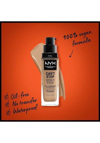 NYX Professional Makeup Can't Stop Won't Stop Full Coverage Foundation 11 Beige 30 ML