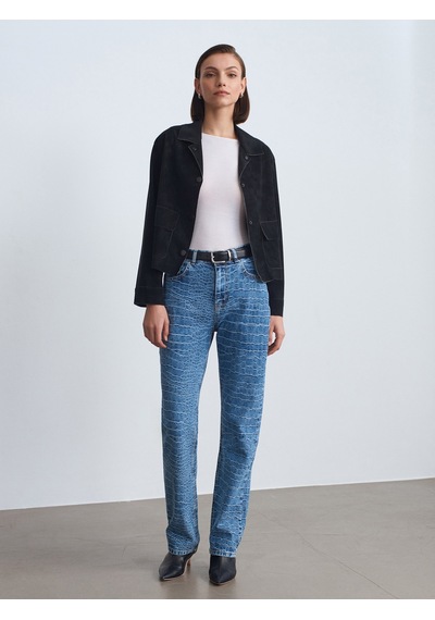 Dilvin 72095 %100 Pamuk Straight Jean-mavi Mavi