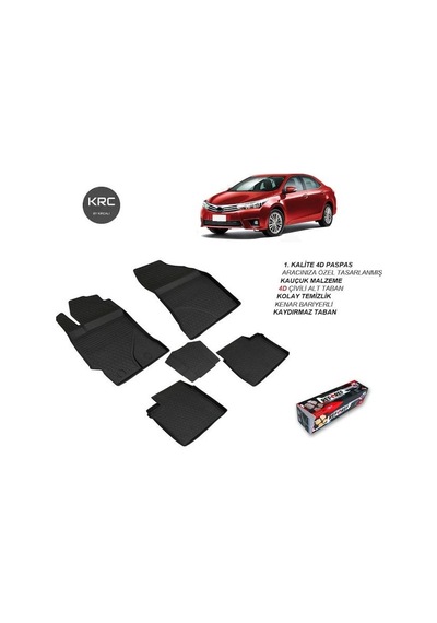 Toyota Corolla Uyumlu 2013 2014 2015 2016 2017 Refref 4D Havuzlu Paspas