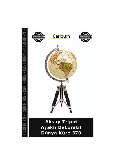 Özel Üretim Ofis Hediyelik Salon Aksesuar Ahşap Tripot Ayaklı Dekoratif Dünya Küre 370
