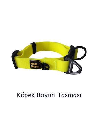 Interlaken Su Geçirmez Sağlam D Halkalı Sarı Köpek Boyun Tasması Sarı M Sarı