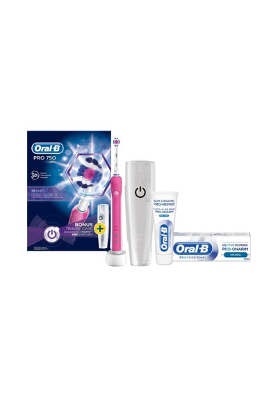 Pro 750 Şarj Edilebilir Diş Fırçası Cross Action Pembe+50 Ml Diş Macunu