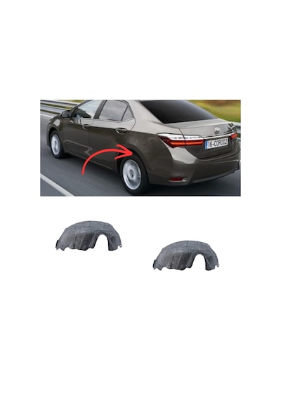 Toyota Corolla Arka Davlumbaz Sağ Sol Keçe Halı Set 2014-2016