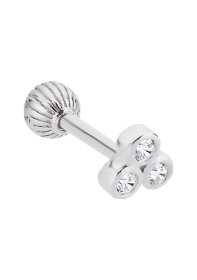 Gümüş Üçtaş Tragus Piercing Gpc02as Altınsepeti Beyaz
