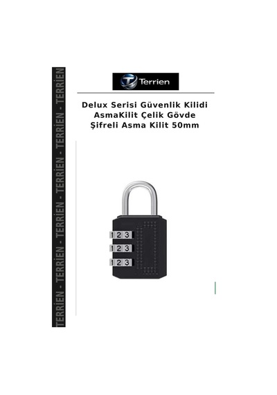 Delux Serisi Güvenlik Kilidi Asmakilit Çelik Gövde Şifreli Asma Kilit 50mm