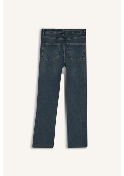 Defacto Crop Flare Fit Düşük Bel Bilek Boy Jean Yıkamalı Pantolon G2217ax25wnnm34 Mavi