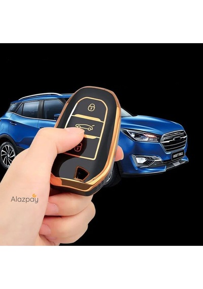 Peugeot 208 308 508 2008 3008 5008 Tpu Anahtar Kılıfı Sustasız - Kırmızı Gold