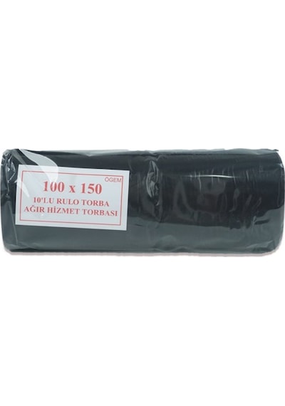 Hantal Boy Çöp Torbası 100 X 150 Cm 10 Lu Rulo X 1 Paket 10 Adet Siyah