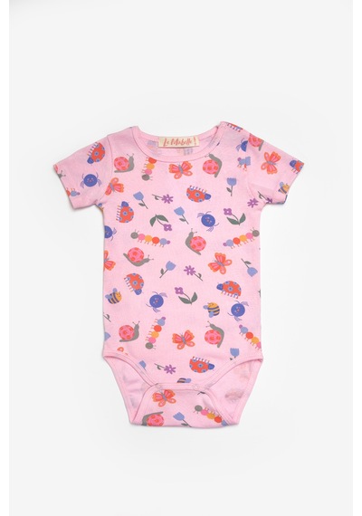 Le Mabelle Pembe Çiçek Desenli İkili Kız Bebek Zıbın Set - Zoe Pembe